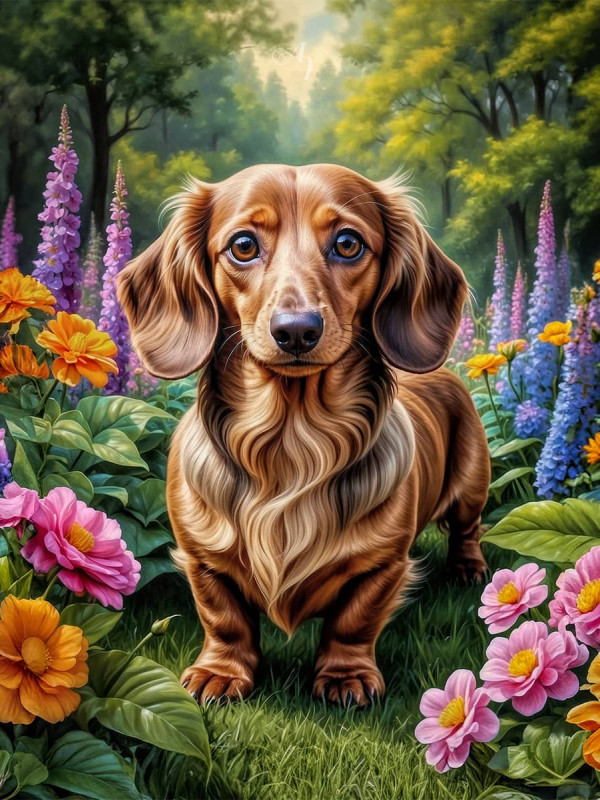 Dachshund Dog Portrait Paintings