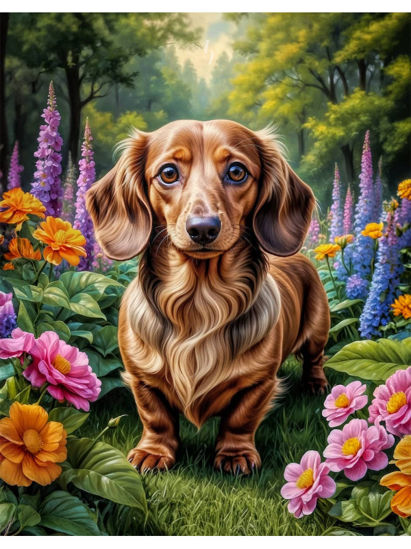 Dachshund Dog Portrait Paintings