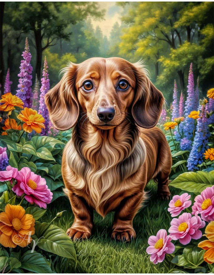 Dachshund Dog Portrait Paintings