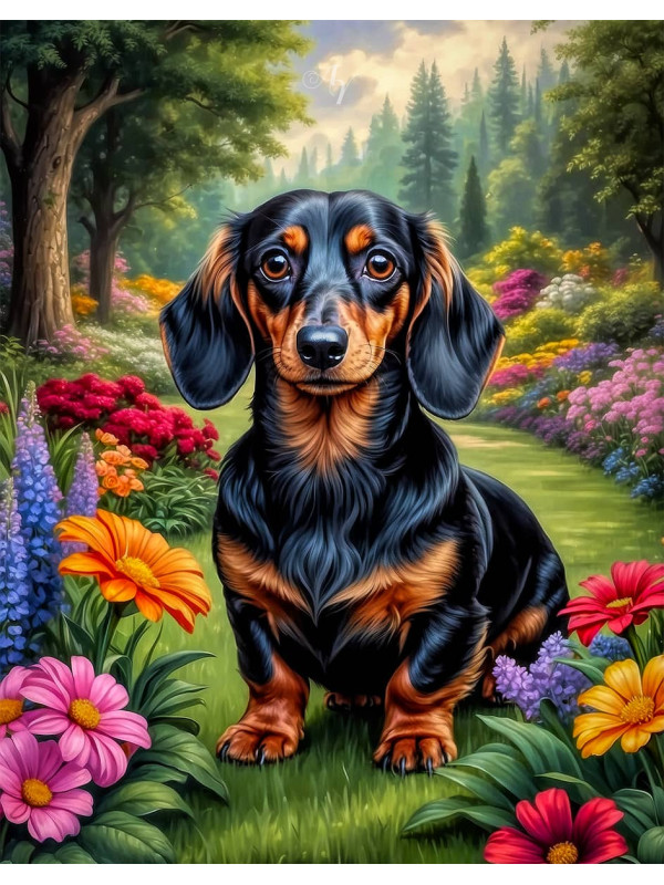 Dachshund Dog Portrait Paintings