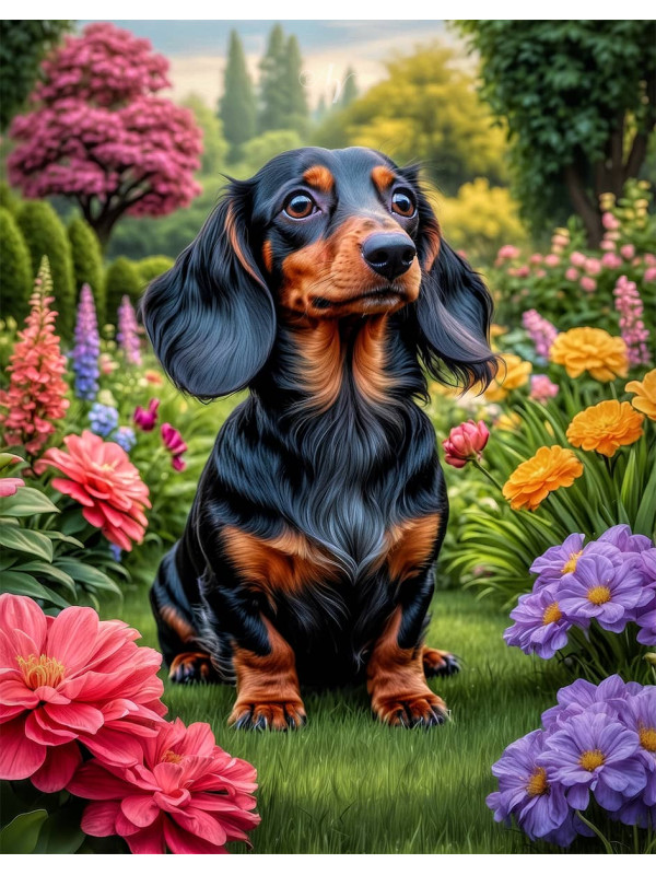 Dachshund Dog Portrait Paintings