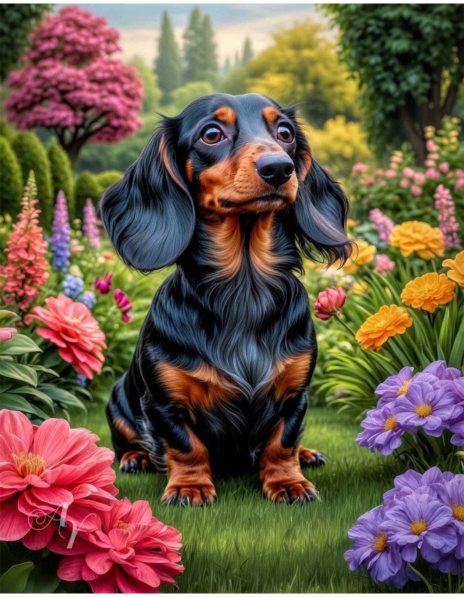 Dachshund Dog Portrait Paintings