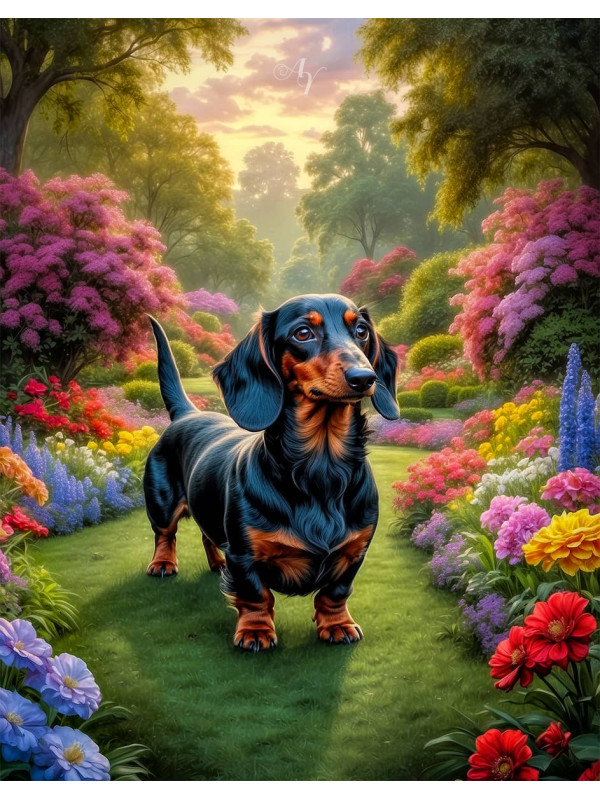 Dachshund Dog Portrait Paintings