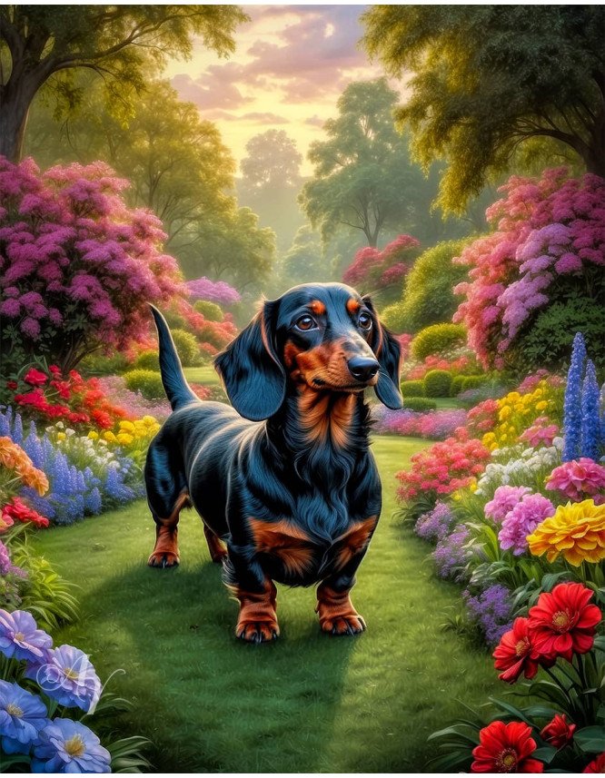 Dachshund Dog Portrait Paintings