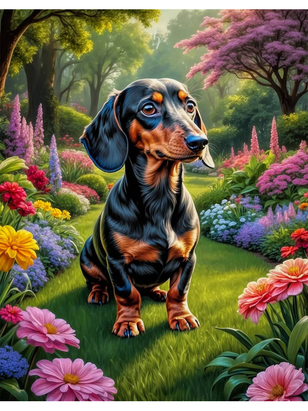 Dachshund Dog Portrait Paintings