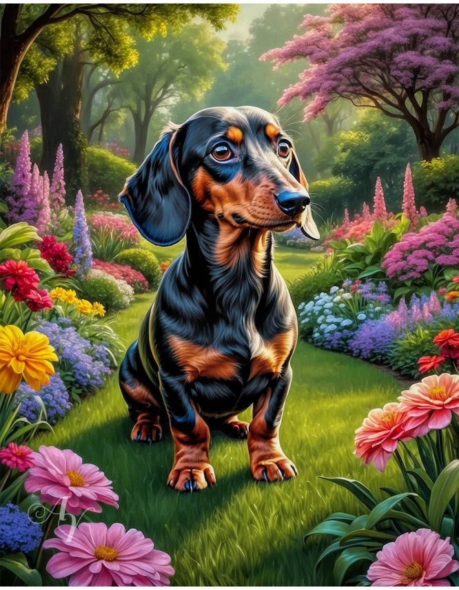Dachshund Dog Portrait Paintings