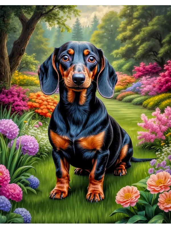 Dachshund Dog Portrait Paintings