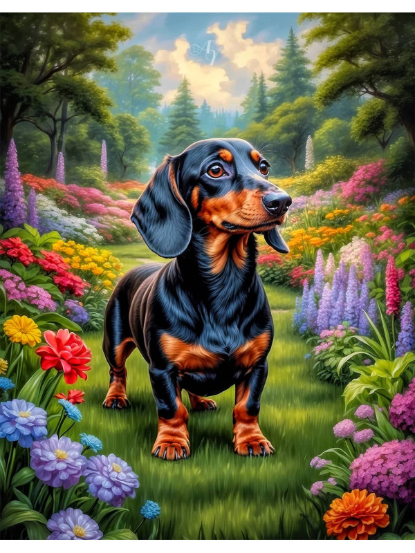 Dachshund Dog Portrait Paintings