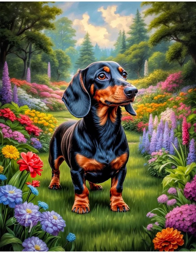 Dachshund Dog Portrait Paintings