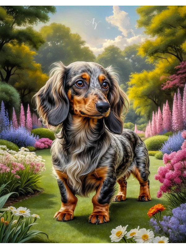 Dachshund Dog Portrait Paintings