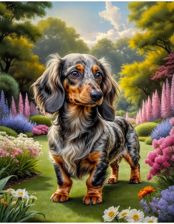 Dachshund Dog Portrait Paintings