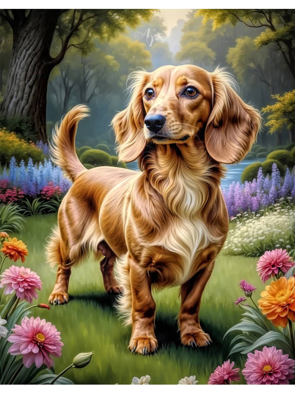 Dachshund Dog Portrait Paintings