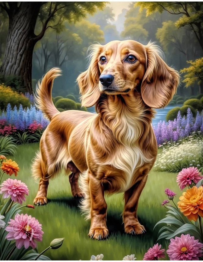 Dachshund Dog Portrait Paintings