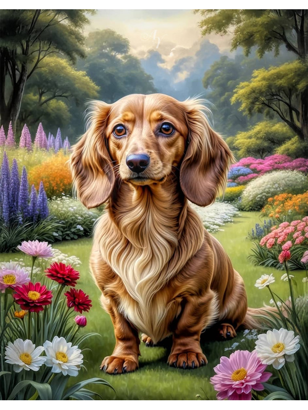 Dachshund Dog Portrait Paintings