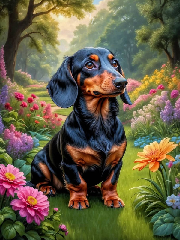 Dachshund Dog Portrait Paintings