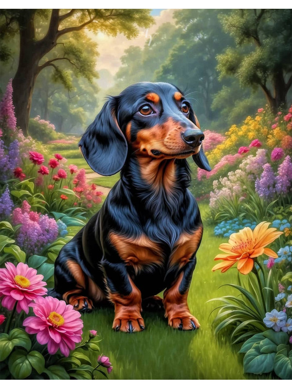 Dachshund Dog Portrait Paintings