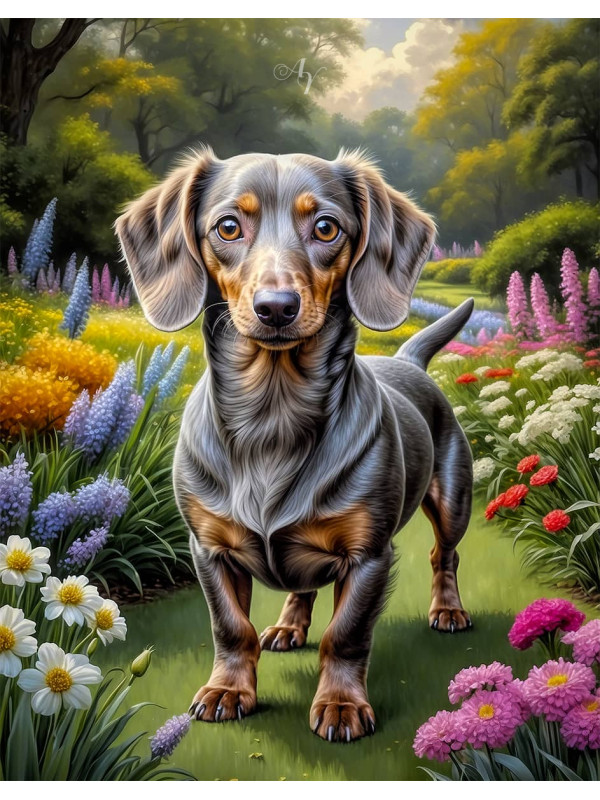 Dachshund Dog Portrait Paintings