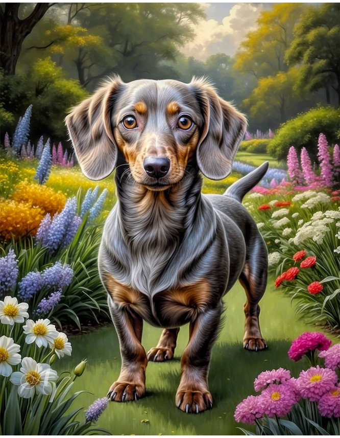 Dachshund Dog Portrait Paintings