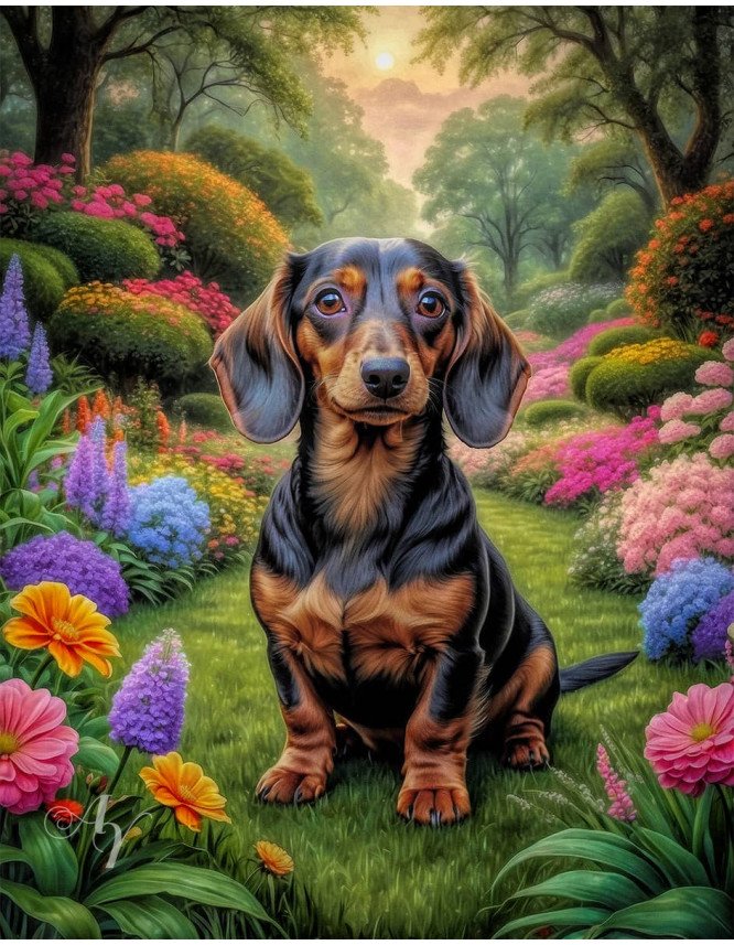 Dachshund Dog Portrait Paintings