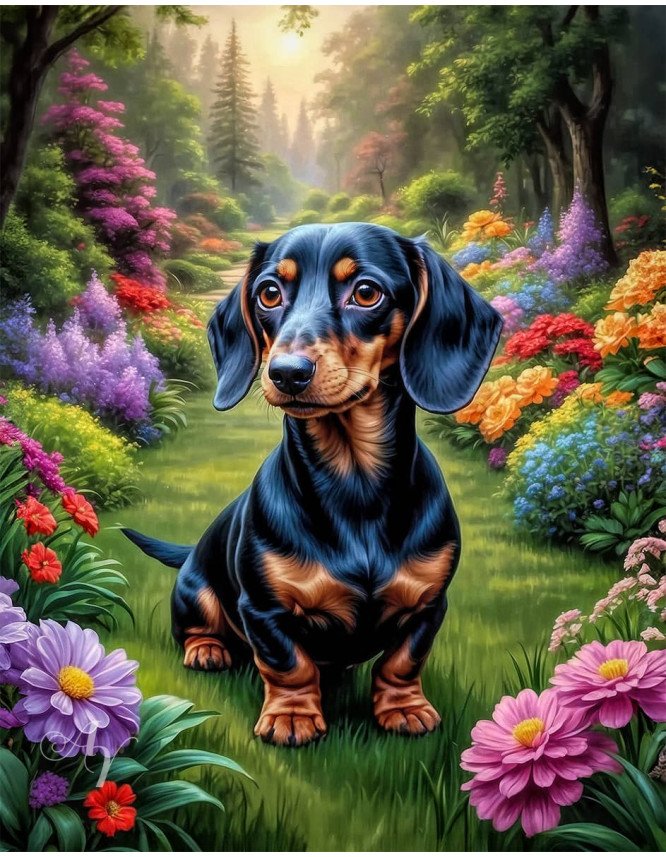 Dachshund Dog Portrait Paintings