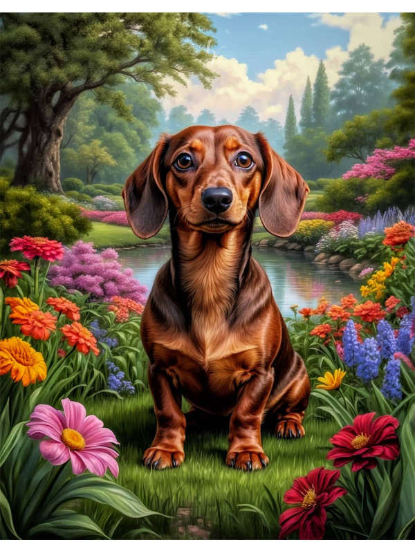 Dachshund Dog Portrait Paintings