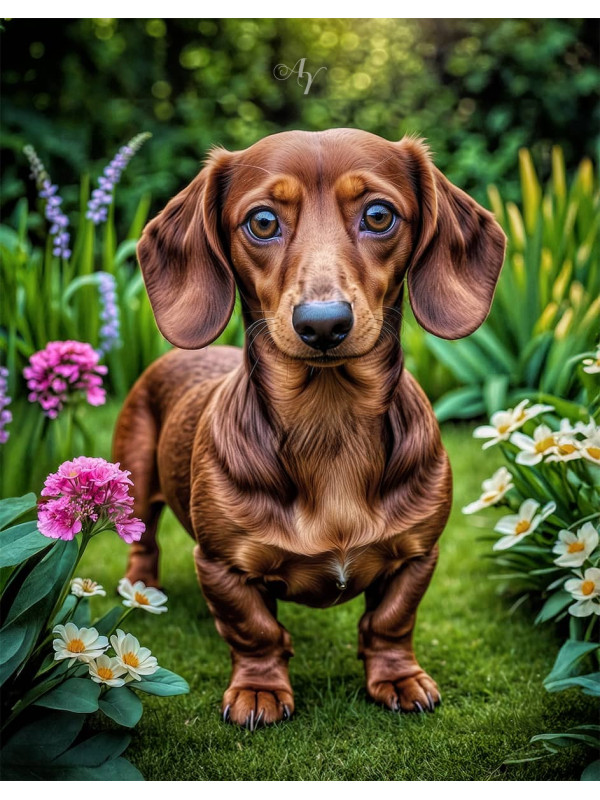 Dachshund Dog Portrait Paintings