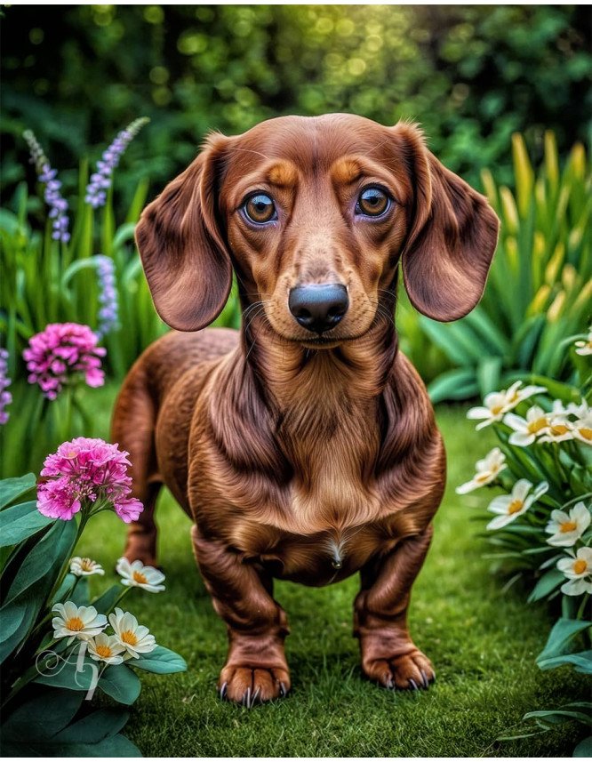 Dachshund Dog Portrait Paintings