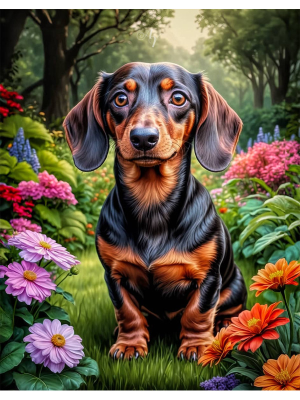 Dachshund Dog Portrait Paintings