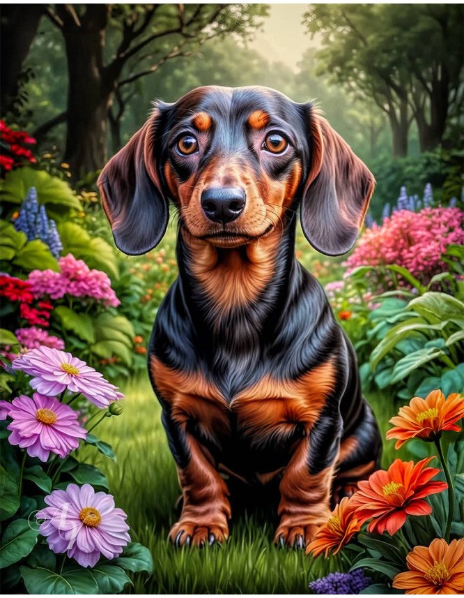 Dachshund Dog Portrait Paintings