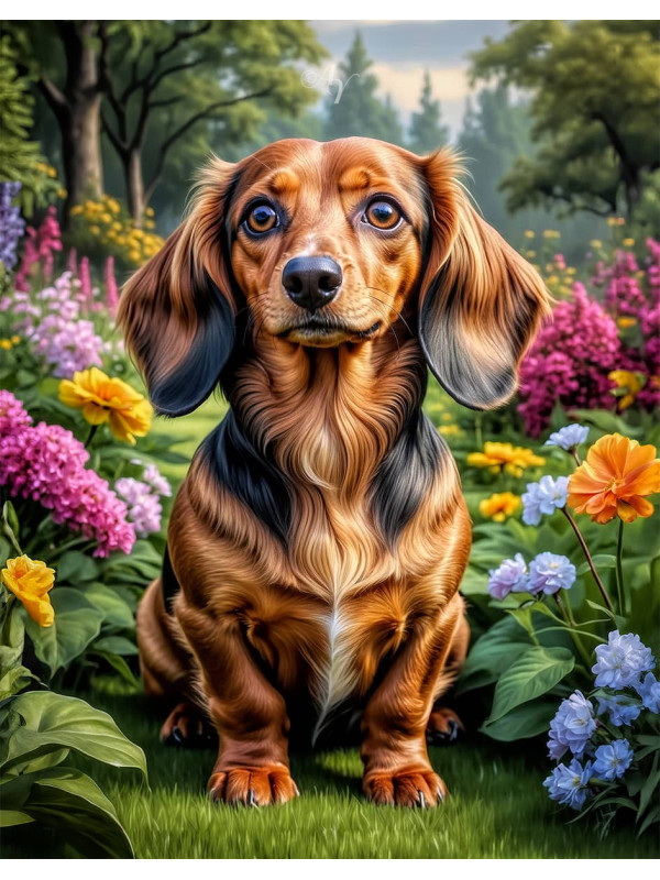 Dachshund Dog Portrait Paintings