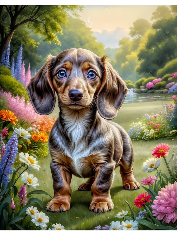 Dachshund Puppy Portrait Paintings