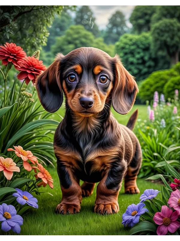 Dachshund Puppy Portrait Paintings