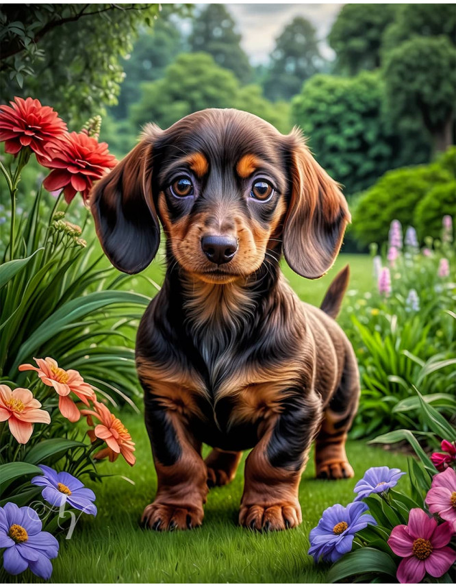 Dachshund Puppy Portrait Paintings