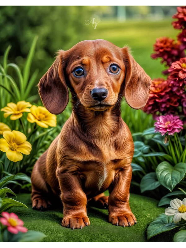 Dachshund Puppy Portrait Paintings