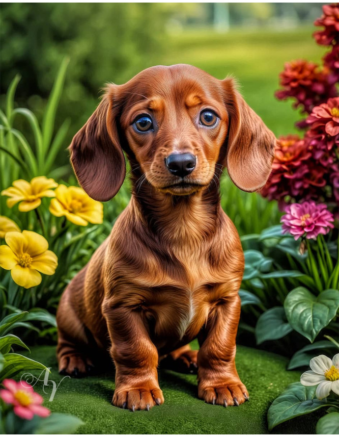 Dachshund Puppy Portrait Paintings