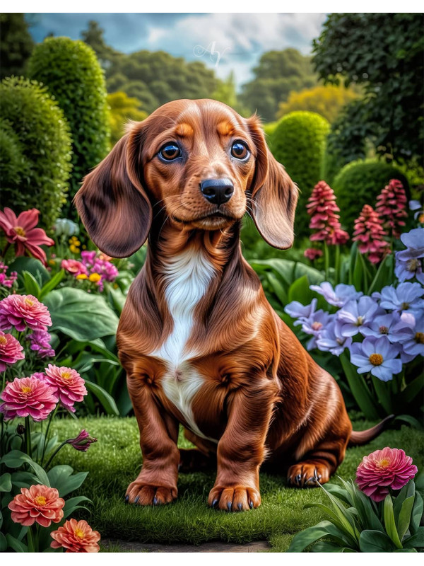 Dachshund Puppy Portrait Paintings