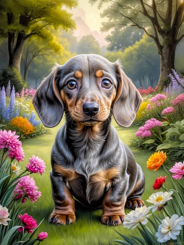 Dachshund Puppy Portrait Paintings