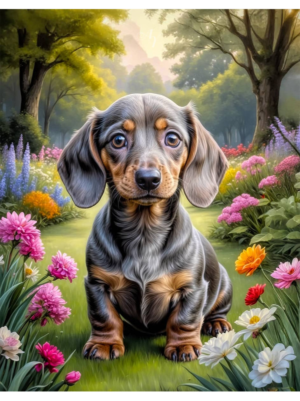 Dachshund Puppy Portrait Paintings