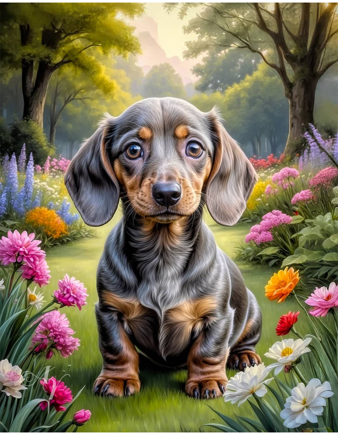 Dachshund Puppy Portrait Paintings