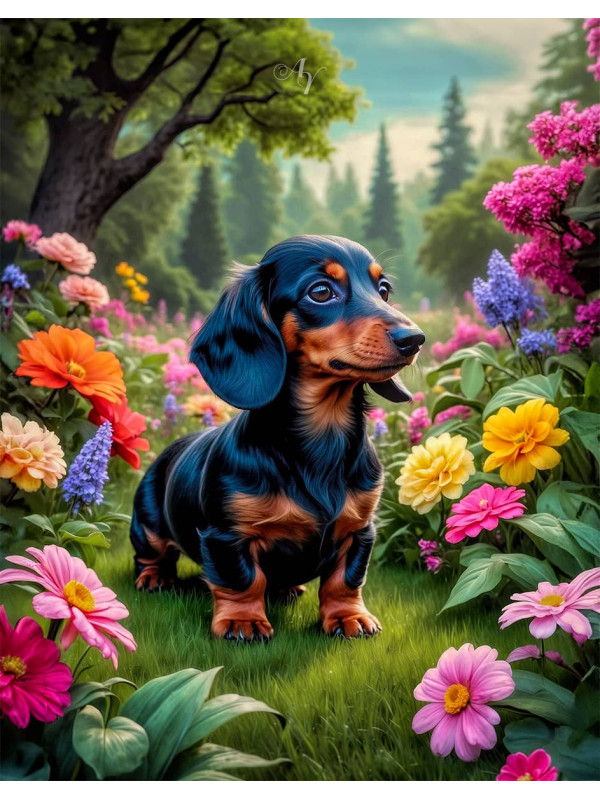 Dachshund Puppy Portrait Paintings