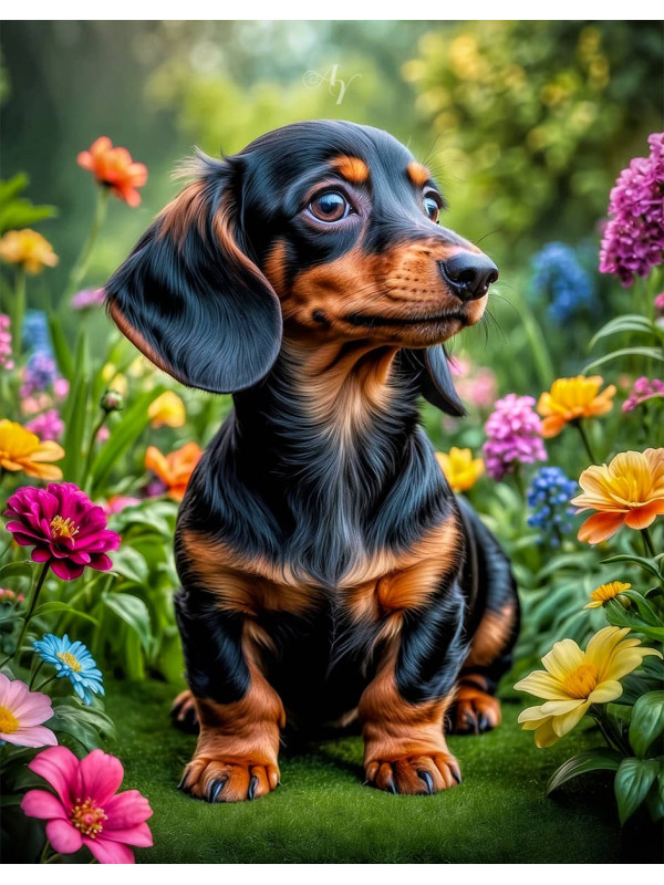 Dachshund Puppy Portrait Paintings