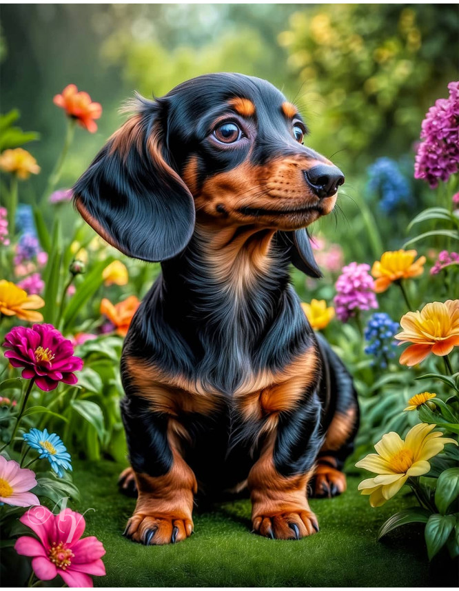 Dachshund Puppy Portrait Paintings