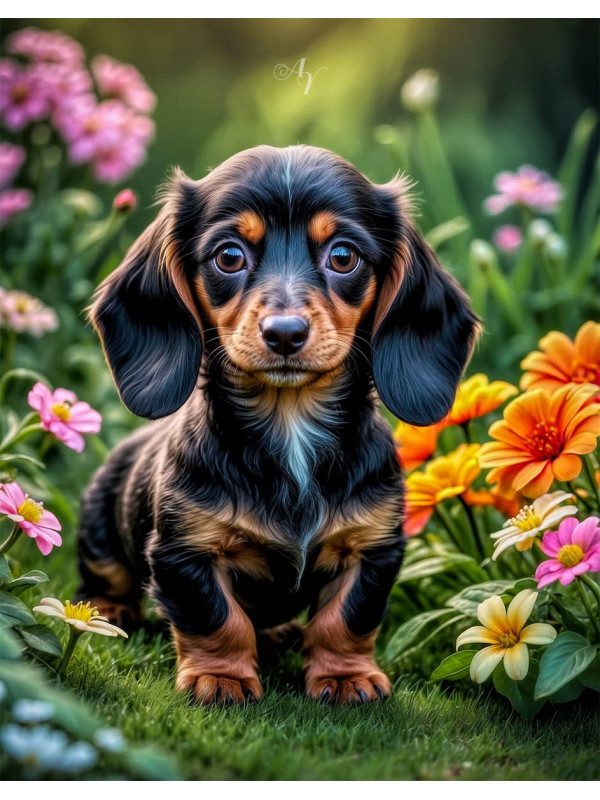 Dachshund Puppy Portrait Paintings