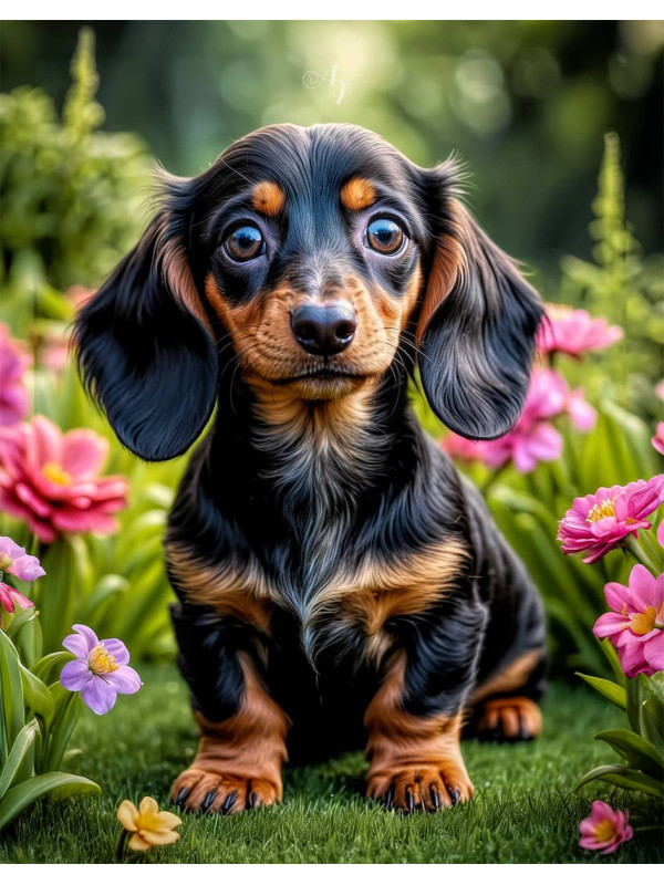 Dachshund Puppy Portrait Paintings