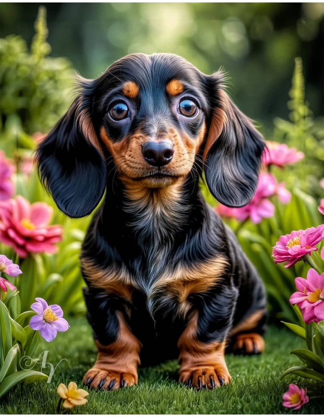 Dachshund Puppy Portrait Paintings