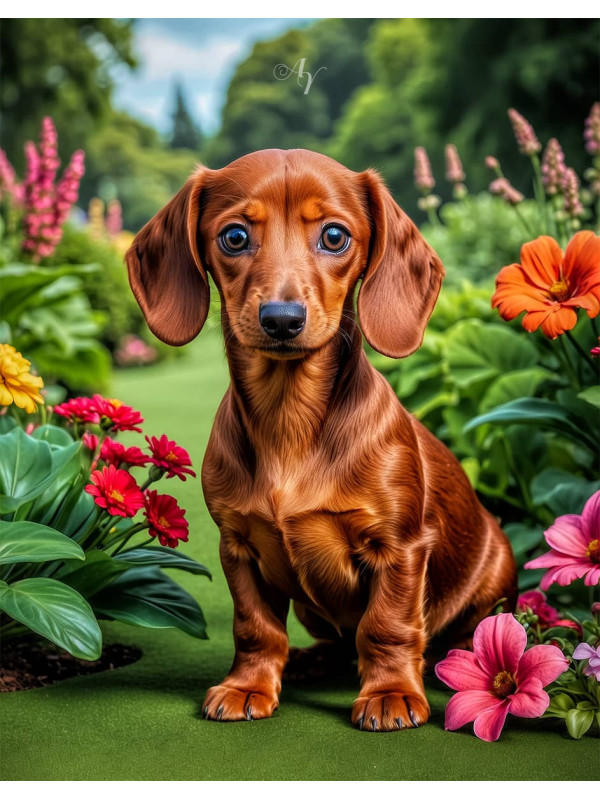 Dachshund Puppy Portrait Paintings