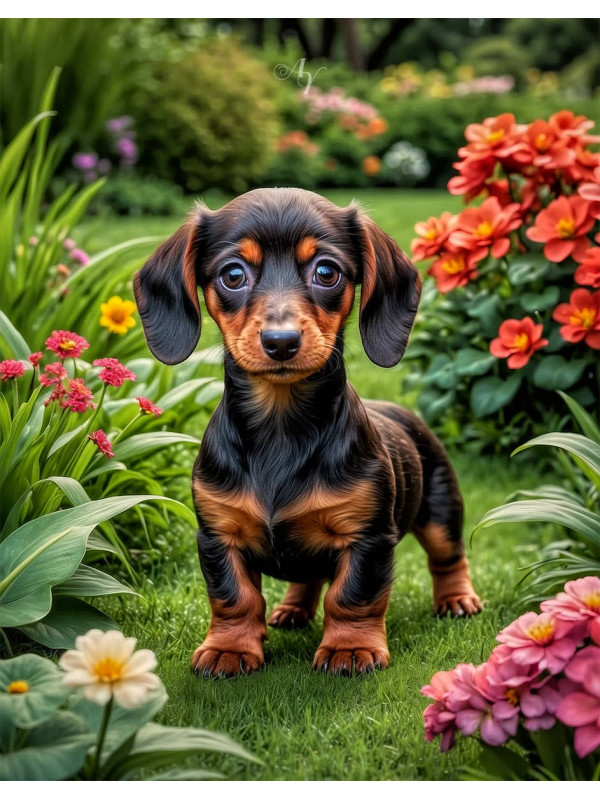 Dachshund Puppy Portrait Paintings