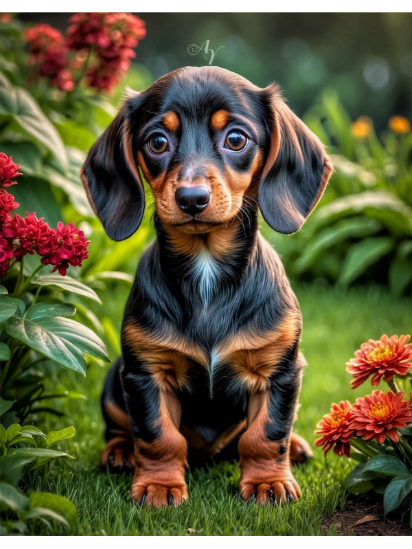 Dachshund Puppy Portrait Paintings