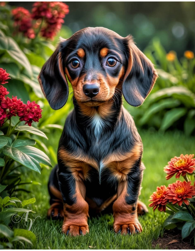 Dachshund Puppy Portrait Paintings Dachshund Puppy Portrait Paintings