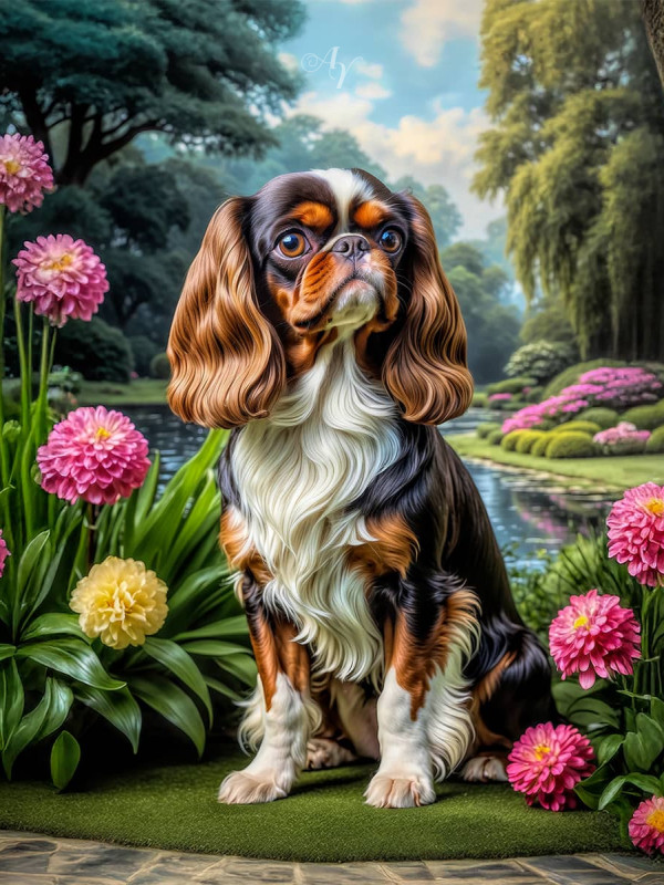 English Toy Spaniel Portrait Paintings